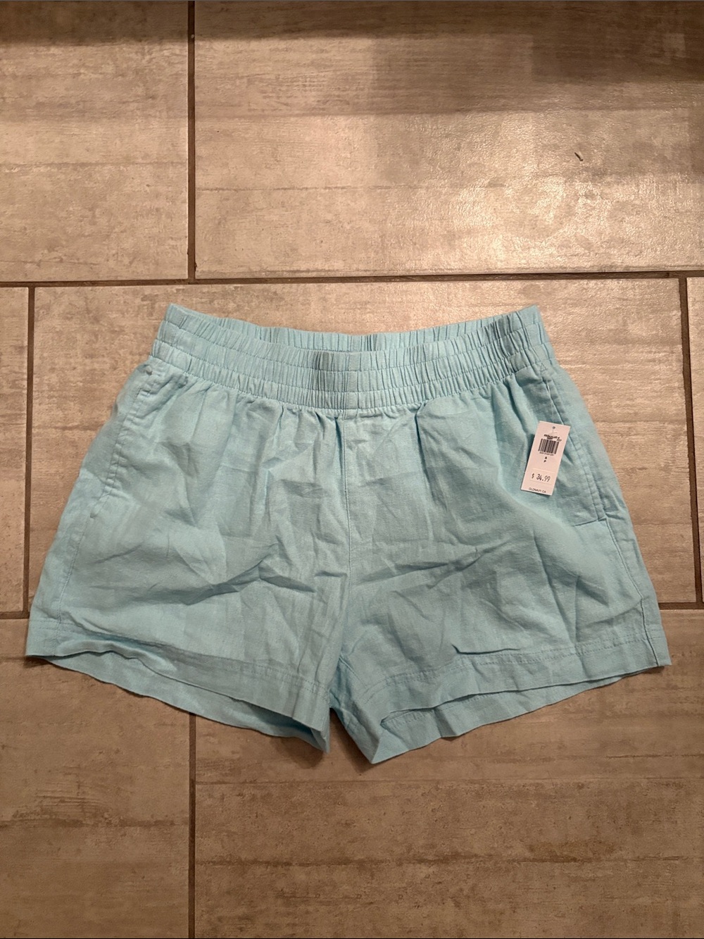 NWT Women’s Light Blue Elastic-Waist Shorts